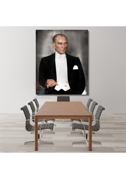 Mustafa Kemal Atatürk Renkli Tablo Kanvas Tablo Modeli Hd Dijital Baskı Duvar Tablosu