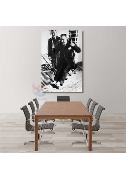 Salıncakta Sallanan Atatürk Görseli Kanvas Tablo Modeli Atatürk Tablosu fiyatları