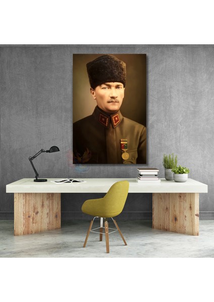Kanvas Atatürk Portresi Ofis Tablosu Yeni Ev Hediyesi Kanvas Duvar Dekoru