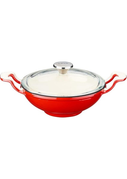 Döküm Mini Wok Yekpare Kulplu Cam Kapaklı Edition Serisi ÇAP(Ø)16CM.