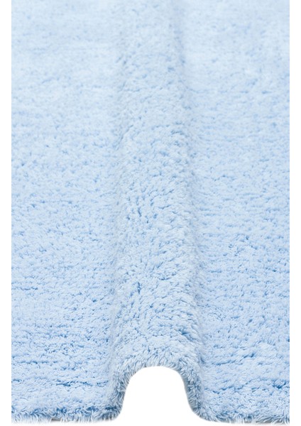 Cbn Plaın Blue Q - Cotton Boon - Yıkanabilir Kaymaz Tabanlı Naturel Pamuk Bebek Halısı