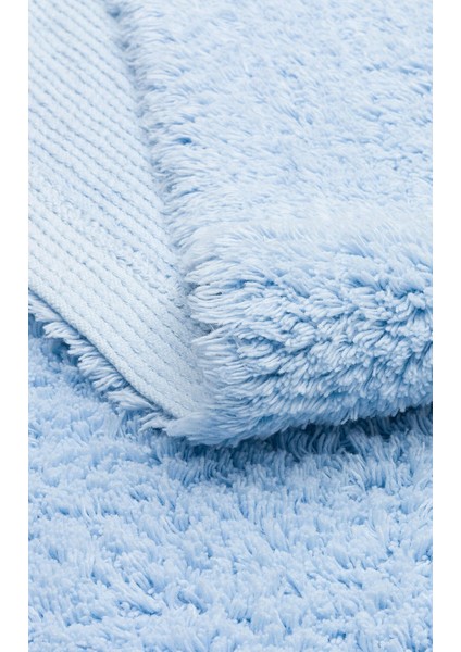 Cbn Plaın Blue Q - Cotton Boon - Yıkanabilir Kaymaz Tabanlı Naturel Pamuk Bebek Halısı