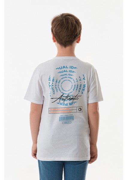 %100 Pamuk Önü ve Arkası Yazı Baskılı Erkek Çocuk Tişört fırsatları