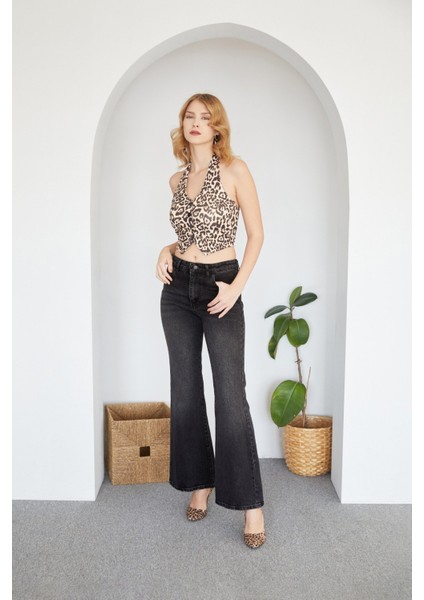Yüksek Bel Flare Jean