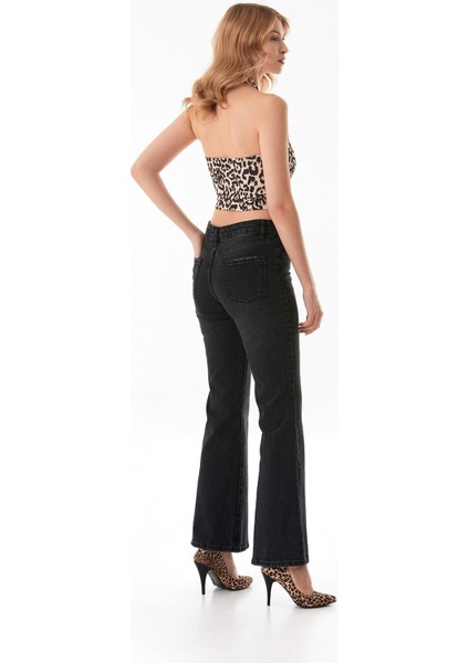 Yüksek Bel Flare Jean