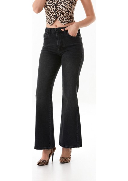 Yüksek Bel Flare Jean