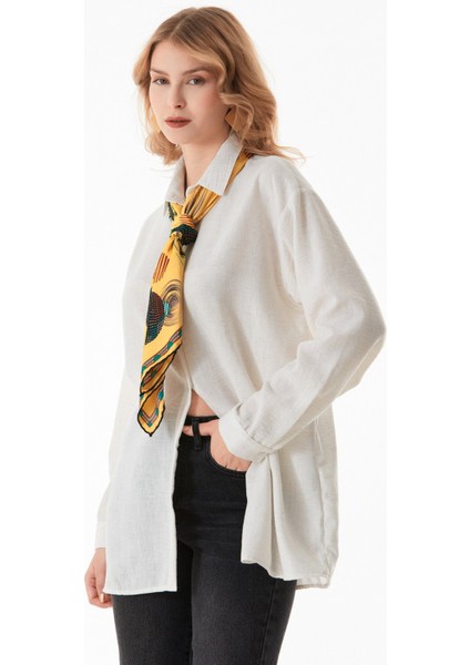 Kırçıllı Düğmeli Oversize Gömlek