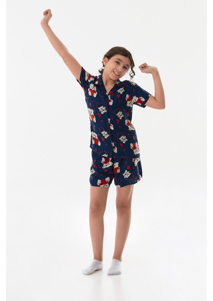 Ayıcık Desenli Kız Çocuk Pijama Takımı