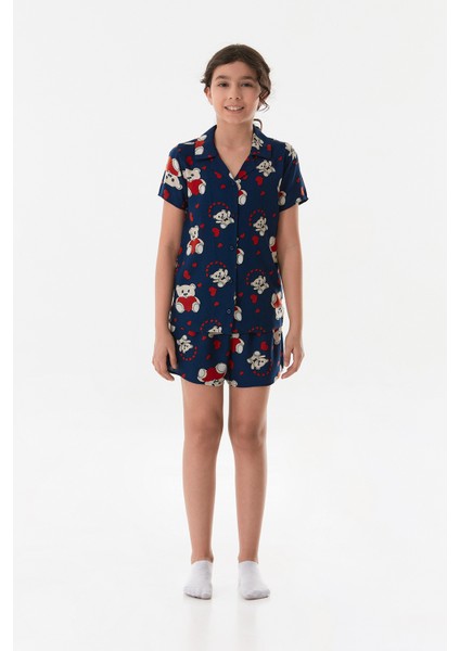 Ayıcık Desenli Kız Çocuk Pijama Takımı