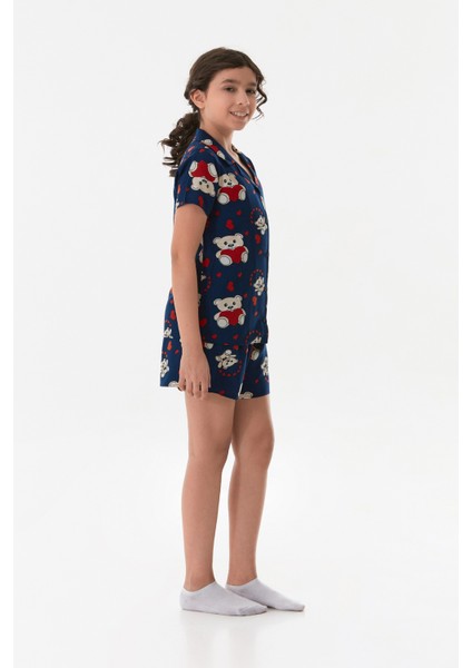 Ayıcık Desenli Kız Çocuk Pijama Takımı