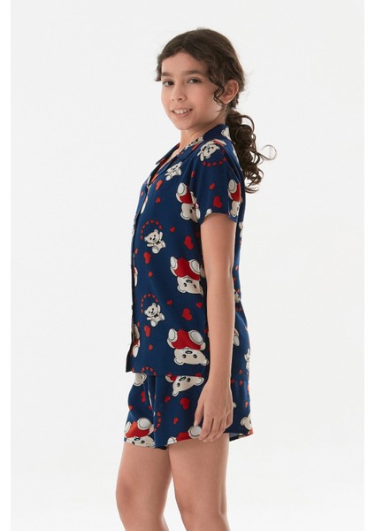 Ayıcık Desenli Kız Çocuk Pijama Takımı