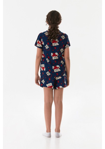 Ayıcık Desenli Kız Çocuk Pijama Takımı