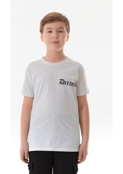 %100 Pamuk Dreams Yazı Baskılı Bisiklet Yaka Erkek Çocuk Tişört fiyatları