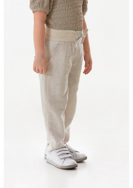 Beli Lastikli Kız Çocuk Keten Pantolon fiyatları
