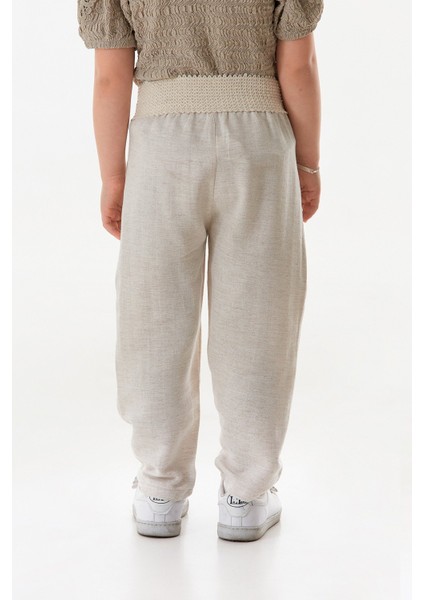 Beli Lastikli Kız Çocuk Keten Pantolon indirimleri
