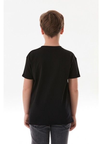 Yazı Baskılı Bisiklet Yaka Erkek Çocuk Tişört modelleri