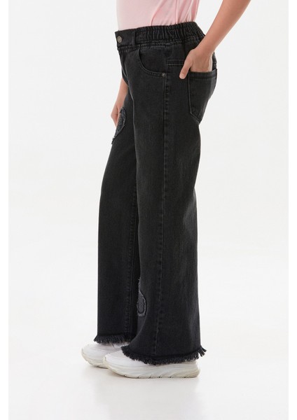 Kalp Nakışlı Paçası Püsküllü Kız Çocuk Pantolon fırsatları