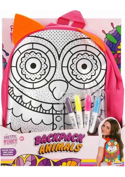 Nessiworld Pretty Pinky Boyanabilir Desenli Baykuş Sırt Çantası