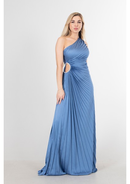 Indigo Bel Dekolteli Taş Işlemeli Abiye Elbise 4521014.98 fiyatları