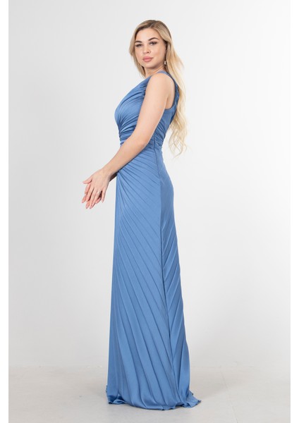 Indigo Bel Dekolteli Taş Işlemeli Abiye Elbise 4521014.98 modelleri