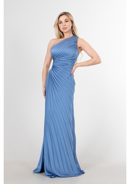 Indigo Bel Dekolteli Taş Işlemeli Abiye Elbise 4521014.98 fırsatları