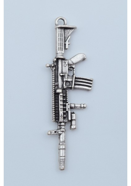 M4 Silahh - Pubg Kolye Ucu - Antik Gümüş Kaplama - Kod:162