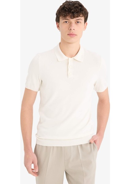 Standart Fit Kısa Kollu Triko Polo Tişört E3241AX25SP