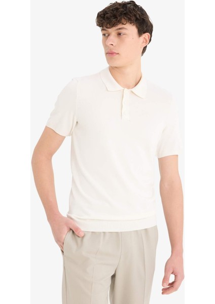 Standart Fit Kısa Kollu Triko Polo Tişört E3241AX25SP