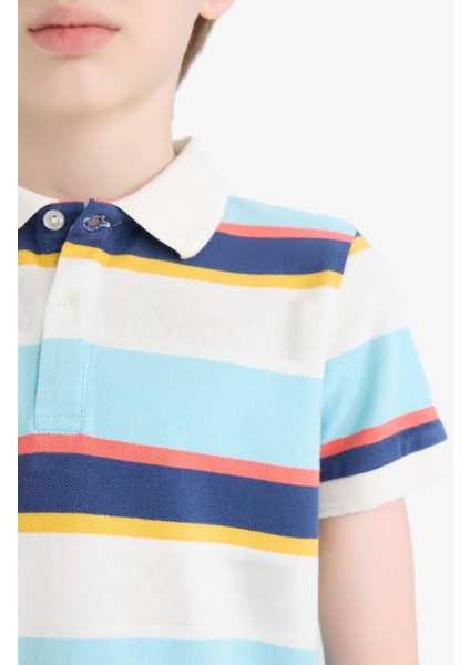 Erkek Çocuk Polo Yaka Çizgili Pike Kısa Kollu Tişört D7828A825SM indirimleri