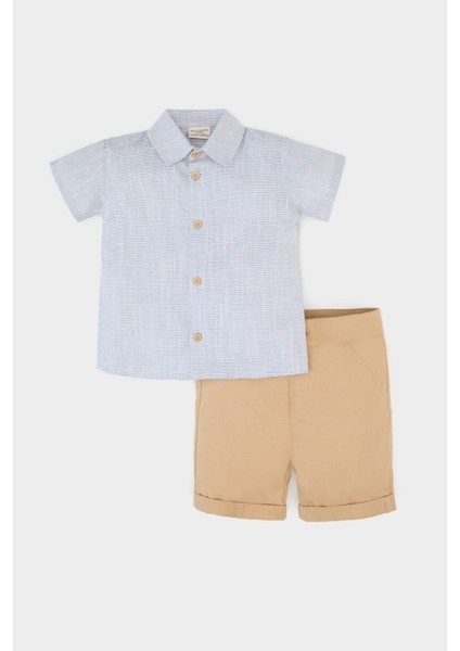 Erkek Bebek 2'li Takım Kısa Kollu Gömlek Şort E8150A525SM