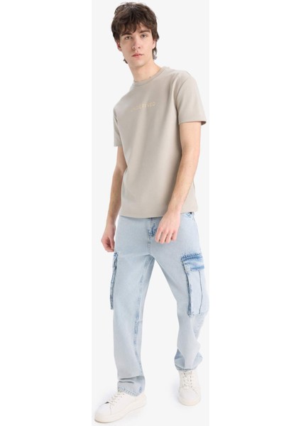Regular Fit Bisiklet Yaka Baskılı Kısa Kollu Pamuklu Ağır Kumaş Tişört Z3073AZ25SM fiyatları