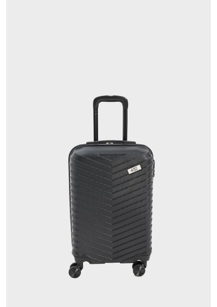 Unisex Sert Kapaklı Çekçekli Küçük Boy Valiz E7342AXNS