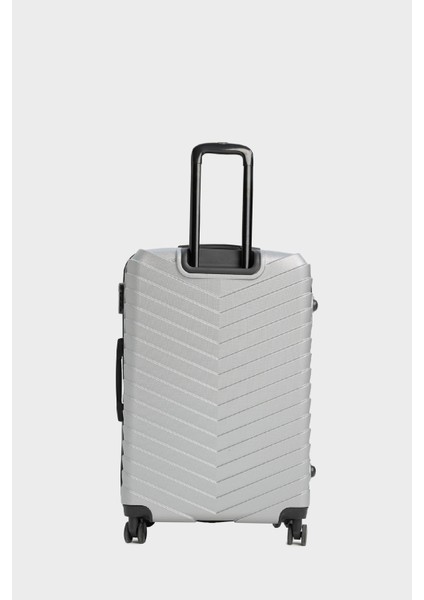 Unisex Sert Kapaklı Çekçekli Büyük Boy Valiz E7342AXNS