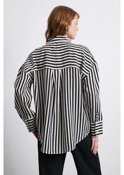 Çizgili T Kol Gömlek Haki modelleri