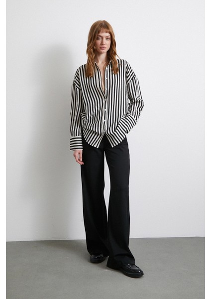 Çizgili T Kol Gömlek Haki fırsatları