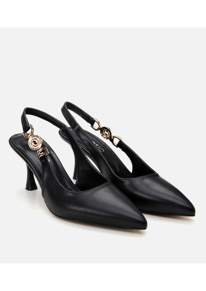 01AYH307400A100 KADIN Siyah Arkası Açık Stiletto