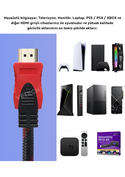 3 Metre HDMI Kablo Full Hd Tv Monitör Uydu Alıcısı Pc Uyumlu HDMI Kablosu