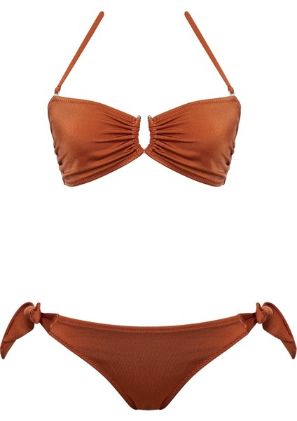 Aksesuarlı Straplez Bikini Takım
