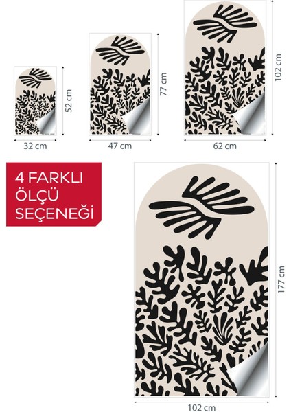 Kendinden Yapışkanlı Oval Kesim Henri Matisse Duvar Kağıdı Stickeri, Kolay Uygulama