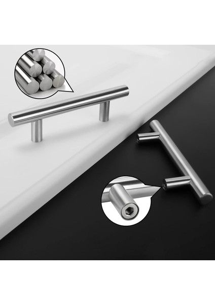 Alteta 192 mm Inox Metal 10 Adet Mobilya Mutfak Çekmece Dolap Dolabı Kapak Kulpu Kulbu Kulpları