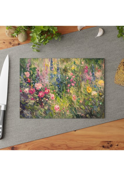 Şık Peyzaj Tasarımı Temperli Cam Kesme Tahtası - Kaymaz ve Temizlemesi Kolay