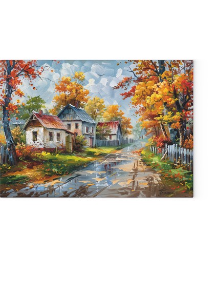 Elegant Rainy Streets Temperli Cam Kesme Tahtası - Şık Tasarım, Kaymaz Yüzey, Çizilmez - modelleri