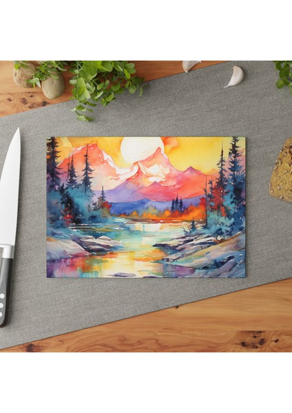 Şık Dokulu Temperli Cam Kesme Tahtası - Kaymaz Yüzey, Çizilmez, - Dayanıklı ve Güvenli