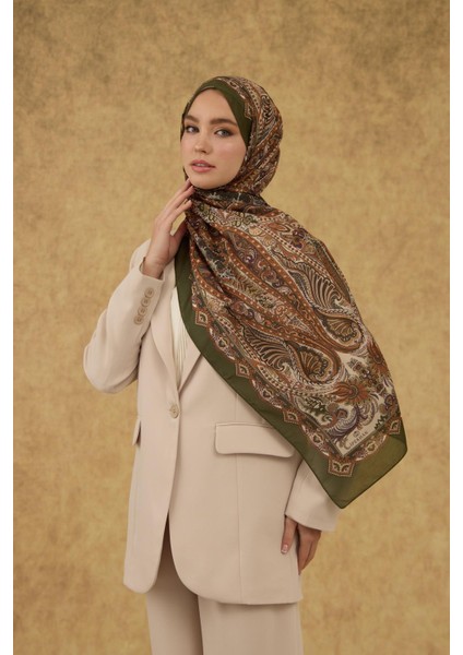 Soft Şal Yeşil Krem 3052-19 fırsatları