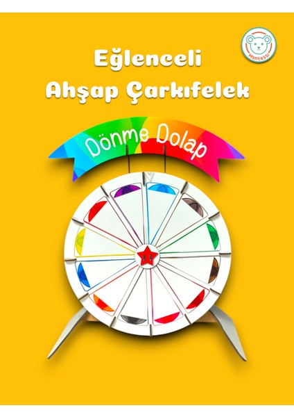 Ahşap Çarkıfelek,montessori Çarkıfelek,eğlenceli Dönme Dolap Görselli Çarkıfelek