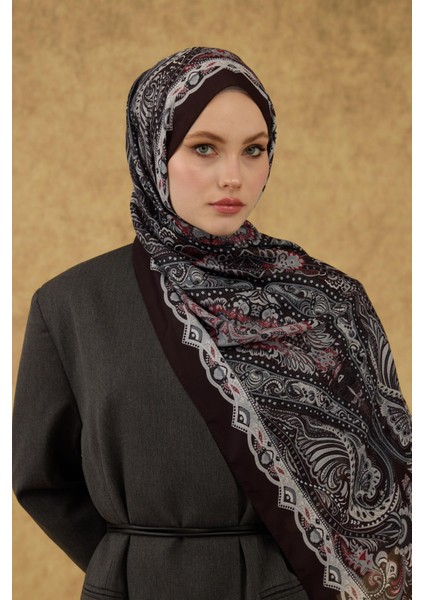 Soft Şal Acı Kahve Gri 3052-02