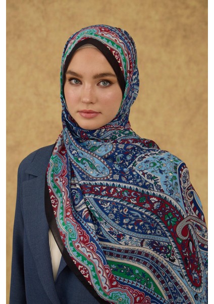 Ipekhan Soft Şal Siyah Mavi 3053-16