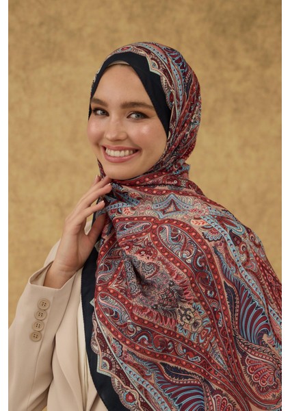 Soft Şal Lacivert Somon 3052-10