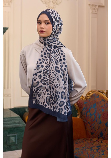 Soft Şal Lacivert Beyaz 3050-12