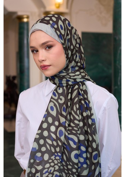 Ipekhan Soft Şal Acı Kahve Mavi 3050-02